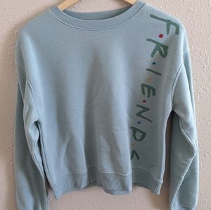 Friends Sweatshirt Womens Size S TV Show Logo Light Teal